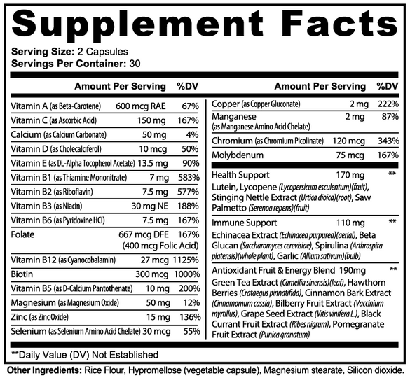 Complete Multivitamin with Immunity Support for Daily Wellness