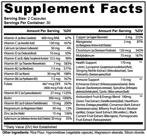 Complete Multivitamin with Immunity Support for Daily Wellness