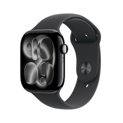 Apple Watch Series 11 [GPS 42mm] Smartwatch with Jet Black Aluminum Case with Black Sport Band - S/M. Sleep Score, Fitness Tracker, Health Monitoring, Always-On Display, Water Resistant