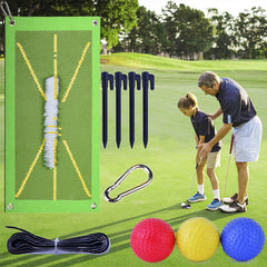 Golf Training Swing Mat for Practice and Directional Tracking