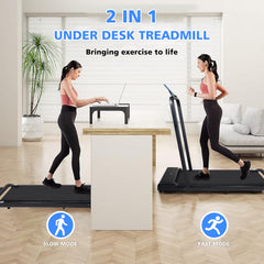 2-in-1 Folding Walking Pad Treadmill for Home Office
