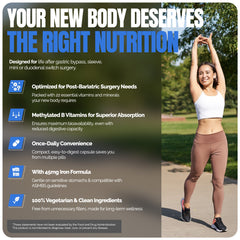Methylated Bariatric Multivitamins with 45mg Iron Daily Capsule