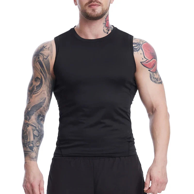 Men's Anime-Inspired Compression Tank Top for Fitness Workouts