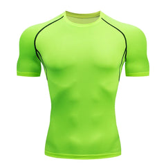 Men's Short Sleeve Compression Shirt for Gym Running Workouts