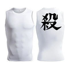 Men's Anime-Inspired Compression Tank Top for Fitness Workouts