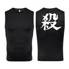 Men's Anime-Inspired Compression Tank Top for Fitness Workouts