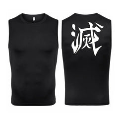 Men's Anime-Inspired Compression Tank Top for Fitness Workouts