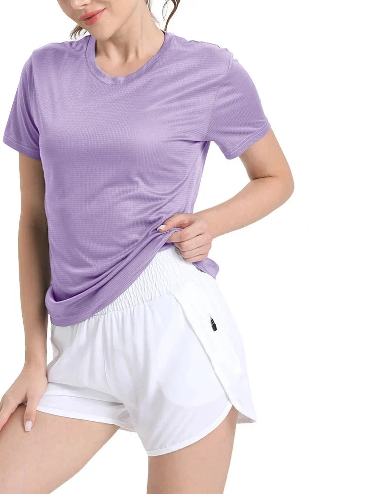 Women's Quick-Dry Compression T-Shirt for Gym Running Workouts