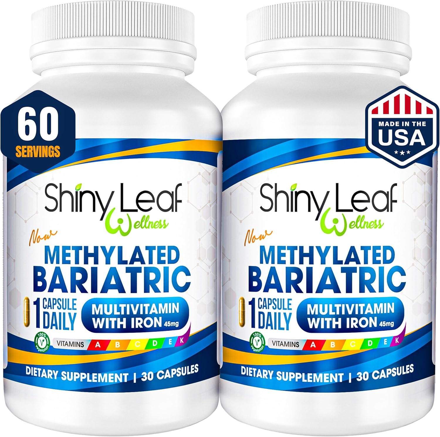 Methylated Bariatric Multivitamins with 45mg Iron Daily Capsule